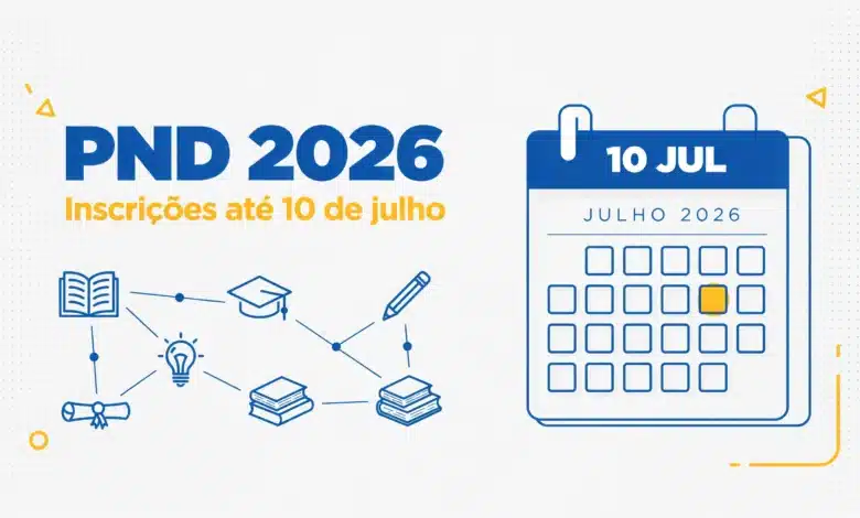 Inep prorrogou as inscrições da PND 2026 até 10 de julho, pelo Sistema PND. Taxa de R$ 85 e prova em 20 de setembro. Veja o cronograma completo.