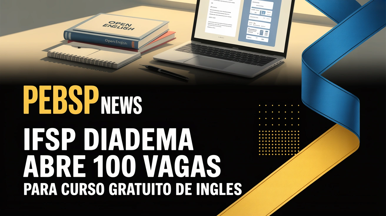 Inscrições abertas para curso de inglês EAD do IFSP Campus Diadema — 100 vagas, 70 horas, até 31 de julho.