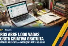 Inscrições para o Territórios da Escrita, da UFRGS e MinC, terminam em 31/07. Curso gratuito seleciona 1.000 pessoas e paga bolsa de R$ 2.000.