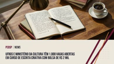 Inscrições para o curso gratuito de escrita criativa da UFRGS terminam em dois dias. Veja edital, cotas, bolsas de R$ 2.000 e como se inscrever pelo Mapa da Cultura.