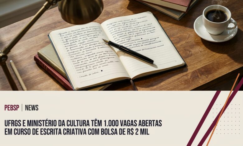Inscrições para o curso gratuito de escrita criativa da UFRGS terminam em dois dias. Veja edital, cotas, bolsas de R$ 2.000 e como se inscrever pelo Mapa da Cultura.