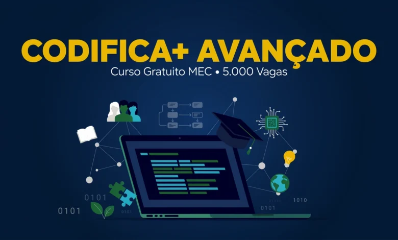 MEC e British Council abrem 5 mil vagas no curso Codifica+ Avançado, formação gratuita de 40 horas sobre pensamento computacional.