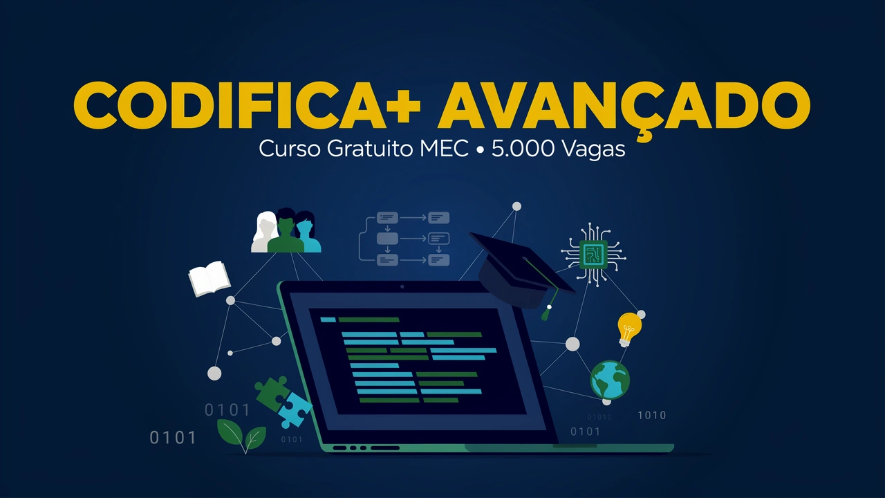 MEC e British Council abrem 5 mil vagas no curso Codifica+ Avançado, formação gratuita de 40 horas sobre pensamento computacional.