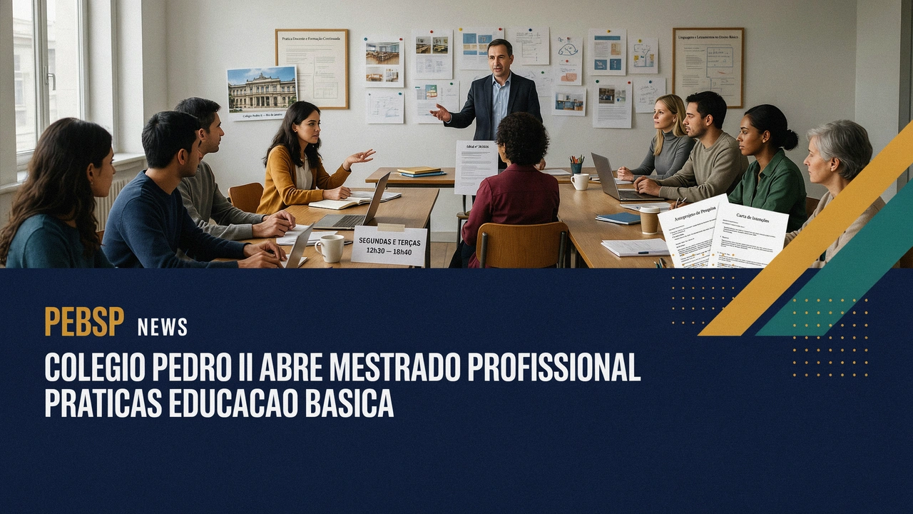 Mestrado em Práticas de Educação Básica no Colégio Pedro II; inscrições de 21 de julho a 20 de agosto.