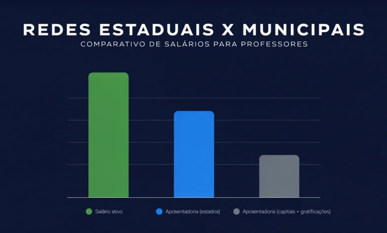 Rede estadual ou municipal Estados pagam salário inicial maior, mas capitais têm maior crescimento de carreira. Veja a comparação completa com dados de 2025.