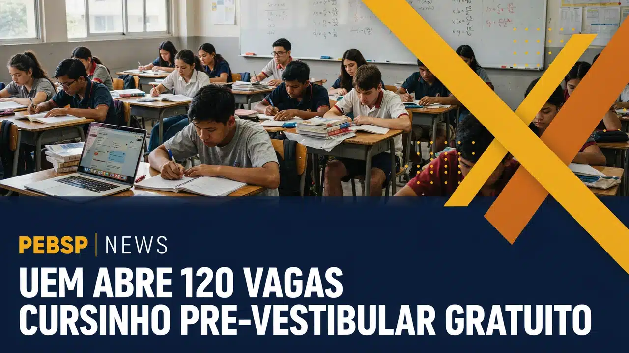 UEM publica edital do Cursinho Pré-Vestibular 2026 com vagas para ampla concorrência e cotas. Confira prazos, documentos e requisitos aqui.
