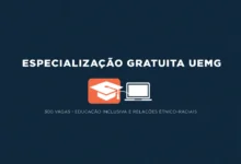 UEMG abre 300 vagas em duas especializações EAD gratuitas pelo sistema UAB. Inscrições até 7 de julho de 2026, sem prova, por análise de currículo.
