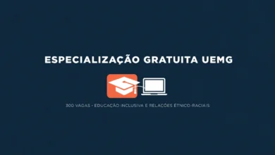 UEMG abre 300 vagas em duas especializações EAD gratuitas pelo sistema UAB. Inscrições até 7 de julho de 2026, sem prova, por análise de currículo.