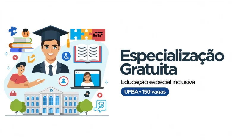 UFBA abre inscrições para especialização gratuita em Educação Especial Inclusiva, com 150 vagas em 5 polos. Veja prazos e documentos.