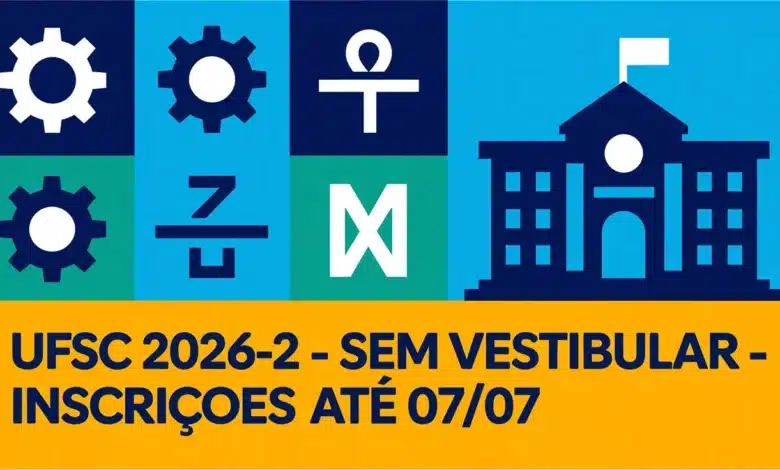 UFSC abre processo seletivo para os cursos de graduação no 2º Semestre. São vagas gratuitas com ingresso por histórico escolar. Inscreva-se!