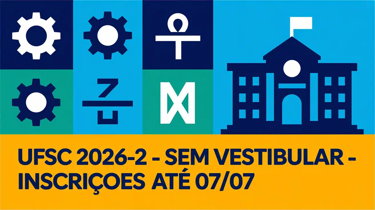 UFSC abre processo seletivo para os cursos de graduação no 2º Semestre. São vagas gratuitas com ingresso por histórico escolar. Inscreva-se!
