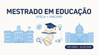 UFSCar e UNICAMP abriram 296 vagas de mestrado em Educação para 2027. Prazos em julho. Veja as diferenças entre os dois programas e qual combina com seu perfil.