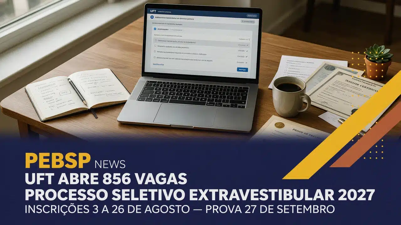 UFT seleciona estudantes para 856 vagas nos cursos de graduação gratuitos em diversas áreas e modalidades. Confira o edital e participe!