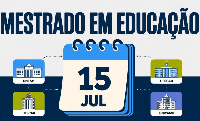 UNESP, UFSCar e UNICAMP fecham inscrições para mestrado em Educação em julho de 2026. Veja documentação e detalhes!