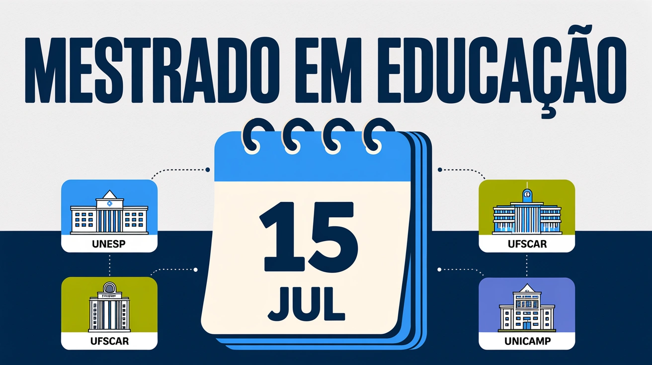 UNESP, UFSCar e UNICAMP fecham inscrições para mestrado em Educação em julho de 2026. Veja documentação e detalhes!