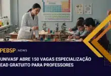 UNIVASF abre 150 vagas na especialização Ciência é 10! para professores de Ciências, Biologia, Física e Química. Inscrições até 09082026.