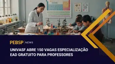 UNIVASF abre 150 vagas na especialização Ciência é 10! para professores de Ciências, Biologia, Física e Química. Inscrições até 09082026.