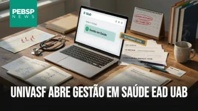 UNIVASF abre especialização gratuita em Gestão em Saúde, EAD, início em setembro de 2026. Inscrições até 09082026. Confira o edital.