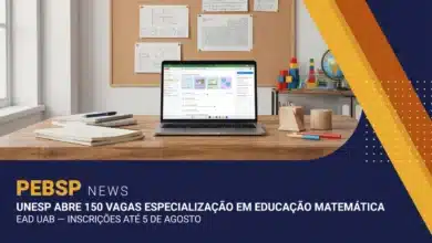 Unesp abre 150 vagas para pós EaD em Educação Matemática, por sorteio. Inscrições até 05/08/2026, taxa de R$ 30.