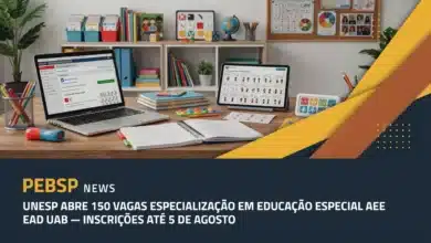 Unesp abre 150 vagas para pós-graduação EaD em AEE, por sorteio público. Inscrições até 05082026, taxa de R$ 30.