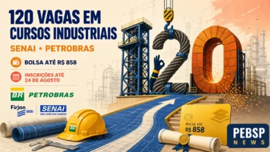 120 vagas abertas em São José dos Campos-SP para qualificação (Montador de Andaime, Sinaleiro, Pedreiro Refratarista). Bolsa R$ 660 a R$ 858mês. Inscrições até 24082026.