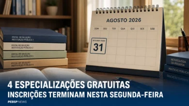 IFSP, UDESC, IFRN e IFMG somam 306 vagas em especializações gratuitas. Inscrições terminam segunda, 31/08; veja vagas e links de cada edital.