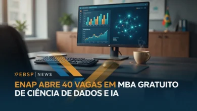 A Enap abre 40 vagas gratuitas para MBA em Ciência de Dados e Inteligência Artificial aplicadas a políticas públicas. Inscrições até 218. Saiba como se inscrever.