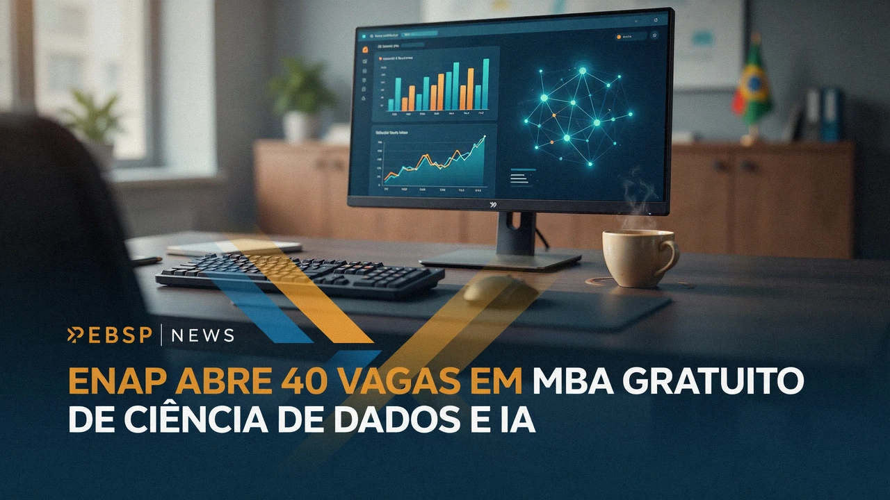 A Enap abre 40 vagas gratuitas para MBA em Ciência de Dados e Inteligência Artificial aplicadas a políticas públicas. Inscrições até 218. Saiba como se inscrever.