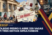 Colégio Pedro II abre 329 vagas em três editais de especialização gratuita — presencial e EaD — com inscrições abertas até 20 de agosto de 2026.