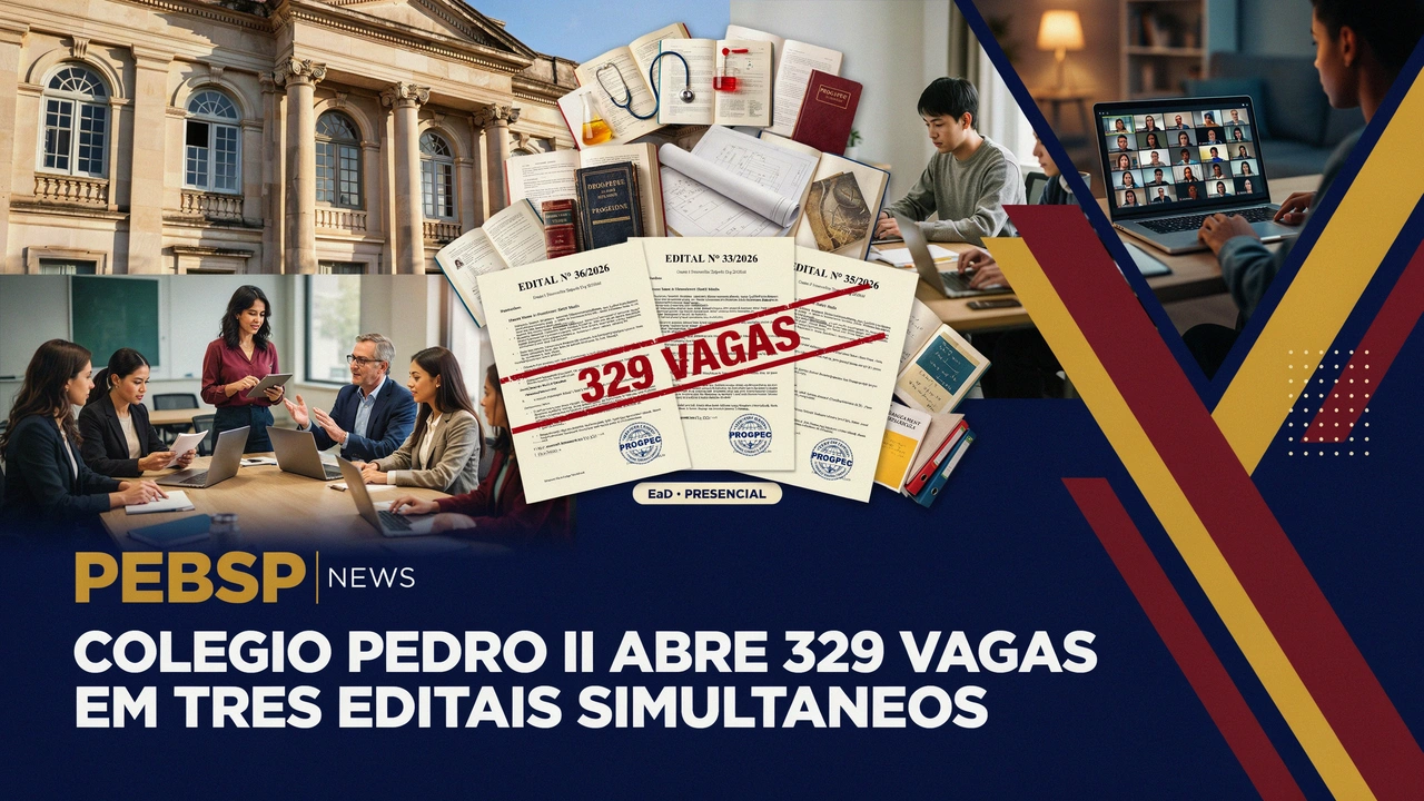 Colégio Pedro II abre 329 vagas em três editais de especialização gratuita — presencial e EaD — com inscrições abertas até 20 de agosto de 2026.