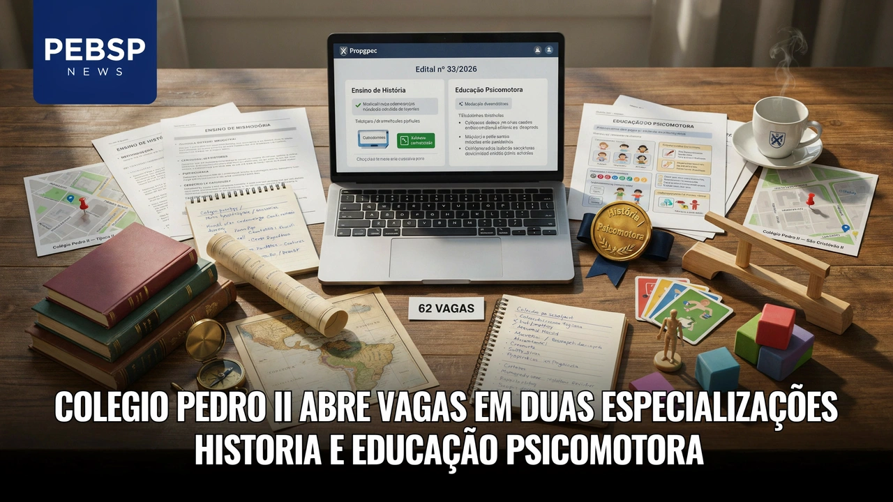 Colégio Pedro II abre 62 vagas em especialização presencial gratuita de História e Psicomotricidade. Inscrições até 2008. Veja como se inscrever.