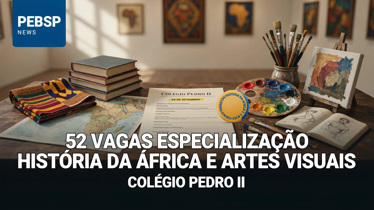 Colégio Pedro II oferece 52 vagas em especialização de História da África e Artes Visuais. Inscrições gratuitas até 20/08. Confira o edital.