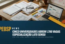 Confira 5 especializações gratuitas abertas em IFSP, IFCE, UFBA, UNESP e UFRRJ, com mais de 1.700 vagas e inscrições até 5 de agosto de 2026.