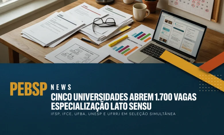 Confira 5 especializações gratuitas abertas em IFSP, IFCE, UFBA, UNESP e UFRRJ, com mais de 1.700 vagas e inscrições até 5 de agosto de 2026.