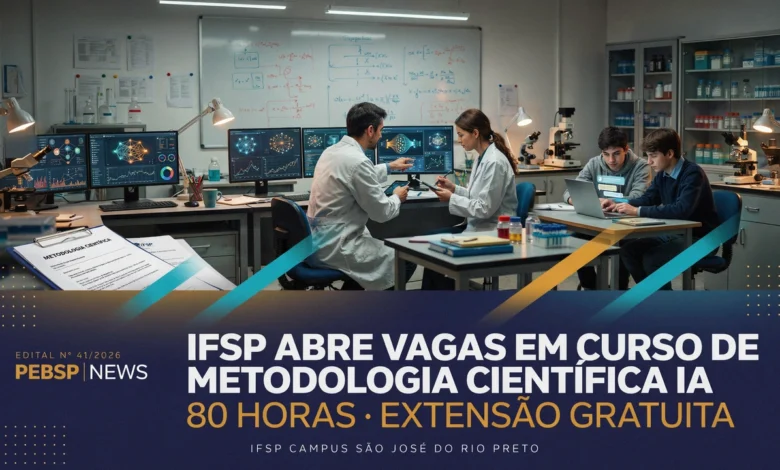 Confira curso gratuito de 80 vagas do IFSP sobre metodologia científica e IA para elaboração de projetos de pesquisa. Inscrições até 12 de agosto.