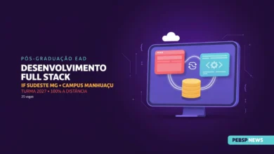 Curso de especialização 100% EAD em Desenvolvimento Full Stack tem 25 vagas pelo IFSudeste MG. Confira o edital desta pós-graduação gratuita.