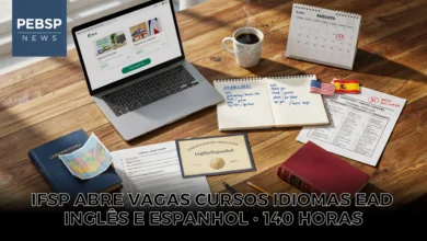 Cursos de extensão a distância em Inglês e Espanhol no IFSP oferecem 40 vagas gratuitas cada, com carga de 140h e inscrições até 14 de agosto.