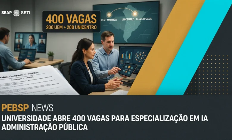 Edital Conjunto 14/2026: UEM e Unicentro abrem 400 vagas em especialização gratuita em IA para servidores efetivos do Paraná. Inscrições até 18/08/2026.