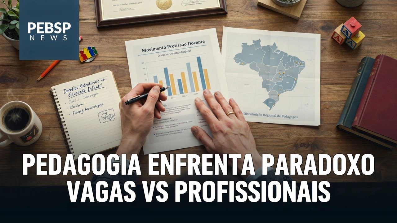 Educação Infantil enfrenta carência de pedagogos qualificados. Análise do apagão docente mostra oportunidades reais para profissionais dispostos a atuar nos primeiros anos.