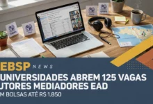 FUERN, UNESP e UFRPE abrem seletivos para tutores e mediadores pedagógicos em EaD, com bolsas de até R$ 1.850. Confira vagas e prazos de cada edital.