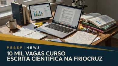 Fiocruz abre inscrições para curso EAD de Escrita Científica. 40 horas, 10 mil vagas. Aprenda IMRaD, publicação científica e integridade. Até 10 de novembro.