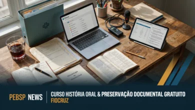 Fiocruz oferece 18h de capacitação com o cursos de História Oral e Preservação Documental totalmente gratuito e seleção simplificada.