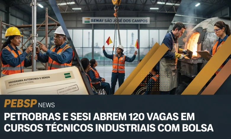 Firjan SESI e Petrobras abrem 120 vagas em cursos gratuitos de qualificação em São José dos Campos, com bolsa de até R$ 858. Veja como se inscrever.