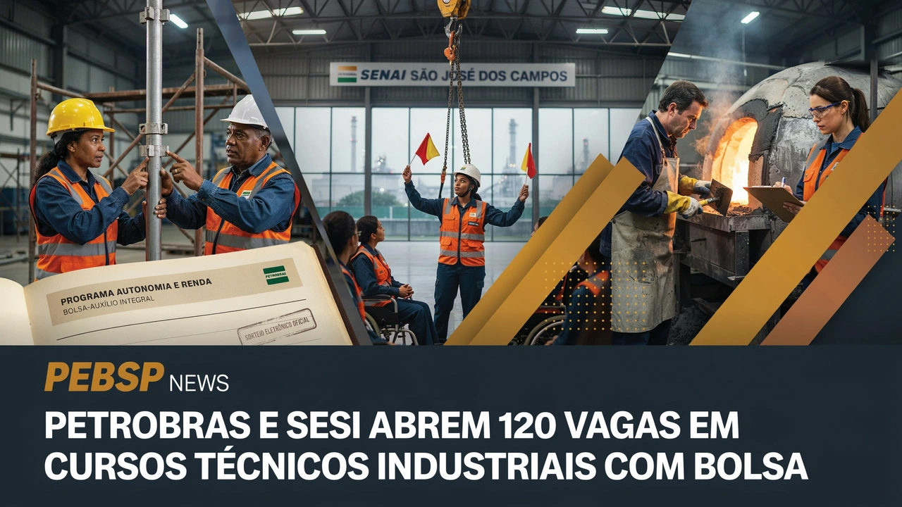 Firjan SESI e Petrobras abrem 120 vagas em cursos gratuitos de qualificação em São José dos Campos, com bolsa de até R$ 858. Veja como se inscrever.