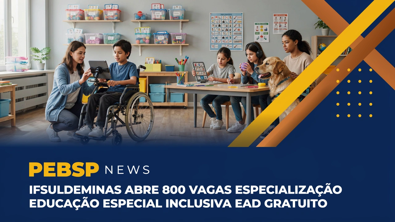 Formados em qualquer área podem concorrer a uma vaga de pós-graduação gratuita em Educação Especial e Inclusiva EAD no IFSULDEMINAS.