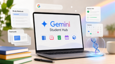 Google lança Student Hub no Gemini com flashcards e testes automáticos. Estudantes dos EUA ganham 1 ano grátis do AI Pro até 3112. Veja como acessar.