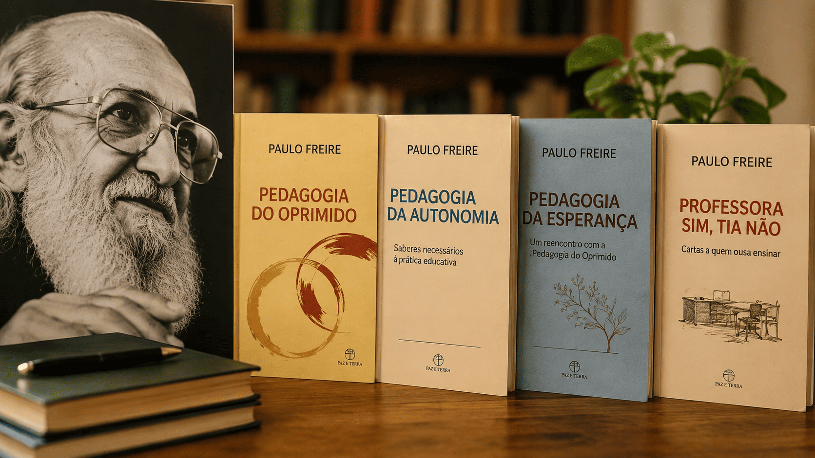 Guia completo das 4 obras mais indicadas de Paulo Freire dados editoriais, resumo de cada livro e onde encontrar para comprar.