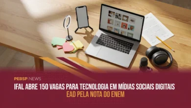 IFAL abre 150 vagas no vestibular EaD de Mídias Sociais Digitais. Inscrições até 3008 em 5 polos de Alagoas. Confira vagas, cotas e cronograma.