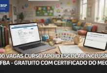 IFBA abre 200 vagas gratuitas em curso de educação inclusiva para profissional de apoio escolar em Jaguaquara. Inscrições terminam em 17 de agosto.