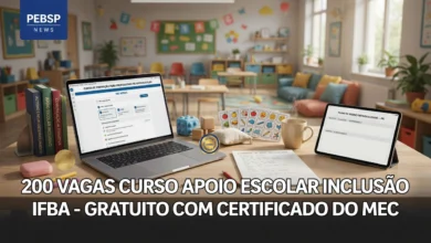 IFBA abre 200 vagas gratuitas em curso de educação inclusiva para profissional de apoio escolar em Jaguaquara. Inscrições terminam em 17 de agosto.
